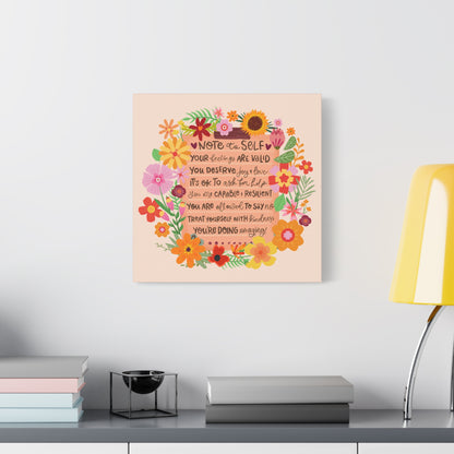 Note to Self - Positive Wall Art Canvas, 3 sizes
