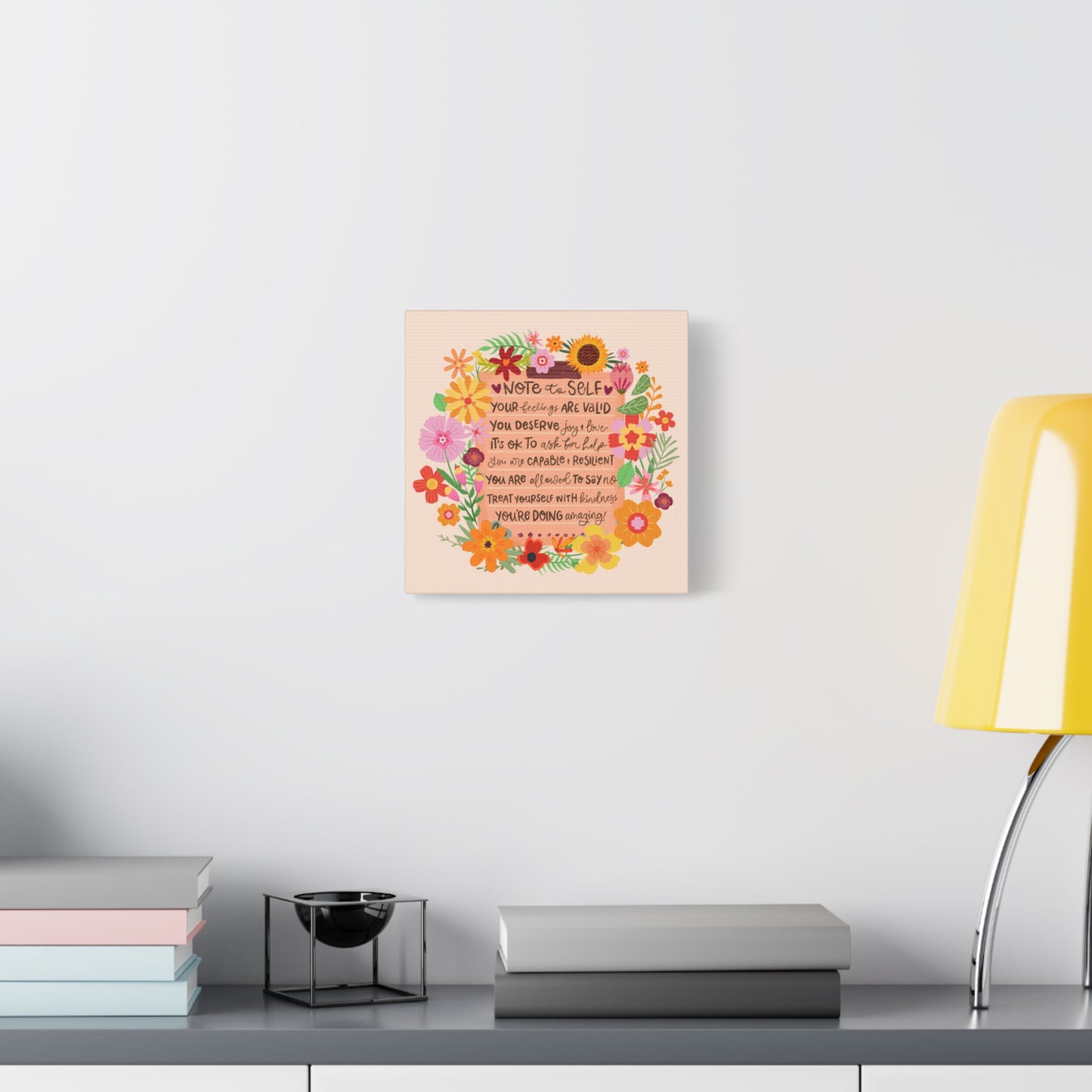 Note to Self - Positive Wall Art Canvas, 3 sizes